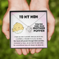 To My Mother Puffer Cute Love Knot Message Necklace for Mother | A Sentimental Letter To Mother | Mother's Day, Birthday Gift for Mom