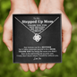 Funny Stepped Up Mom Gift Love Knot Necklace | Unbiological Mom, Foster Mom, Stepmom, Mother In Law Card Mother's Day Gift