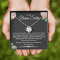 To My Bonus Sister A Friend Like You Is Family Love Knot Necklace | Unbiological Sister Necklace, Bonus Sister Gift | Gift for Bestie, Best Friend Gift