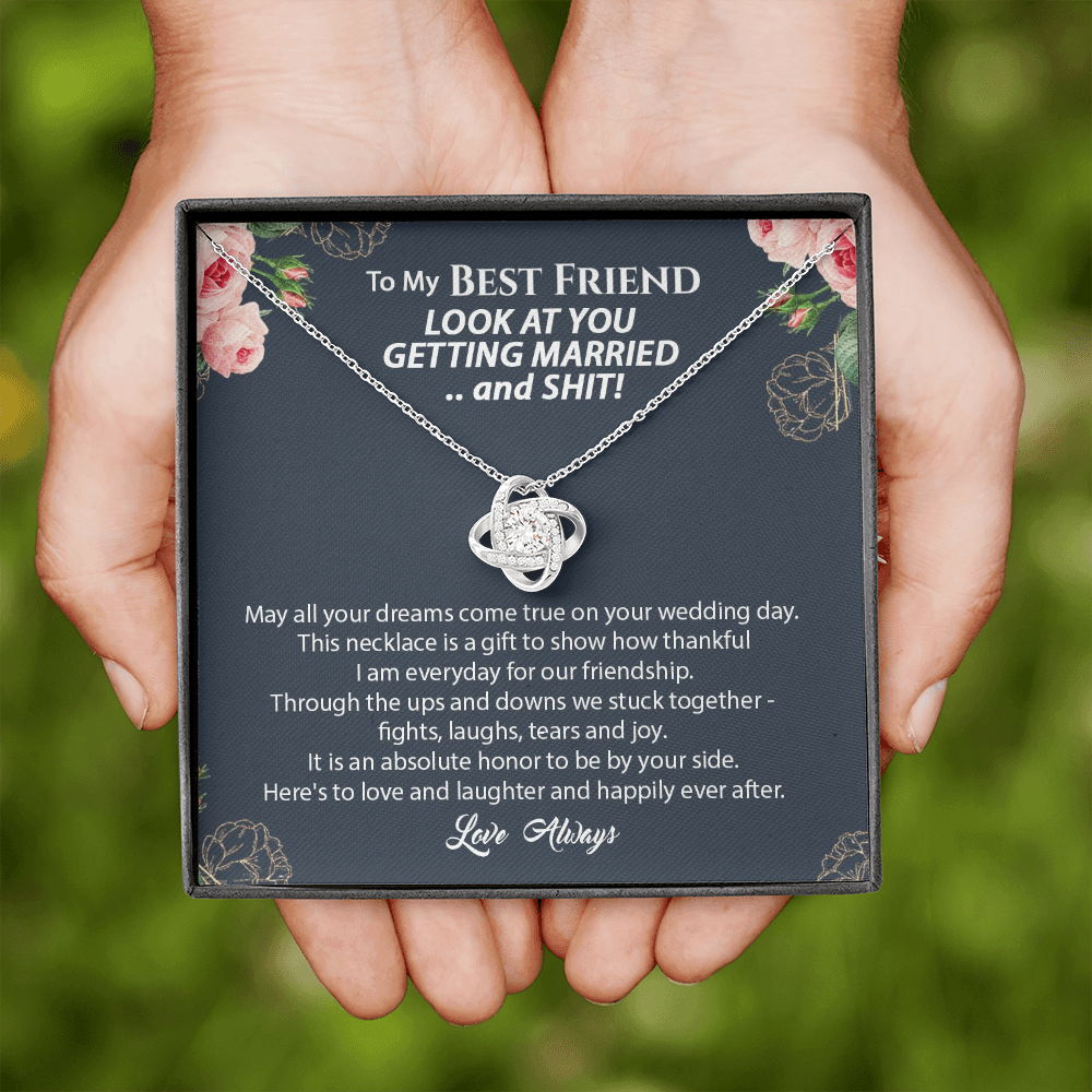 To My Best Friend Funny Wedding Day Gift Necklace | Best Friend of the Bride Necklace, Best Friend to Bride Gift, Bride Jewelry Gift