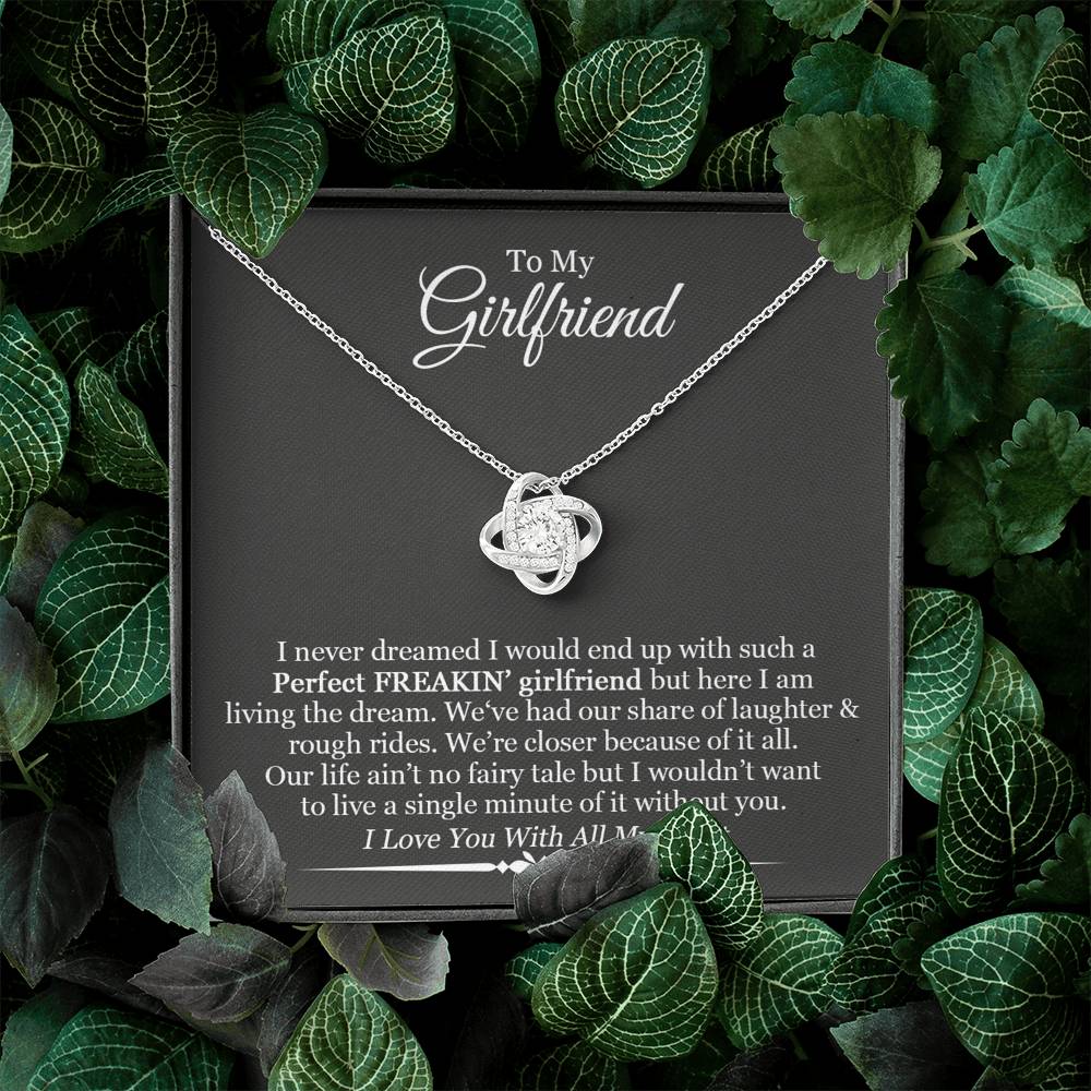To My Girlfriend I am Living The Dream Love Knot Necklace | Anniversary Gift For Girlfriend | Gift for Girlfriend, Girlfriend Gift,  Necklace for Girlfriend