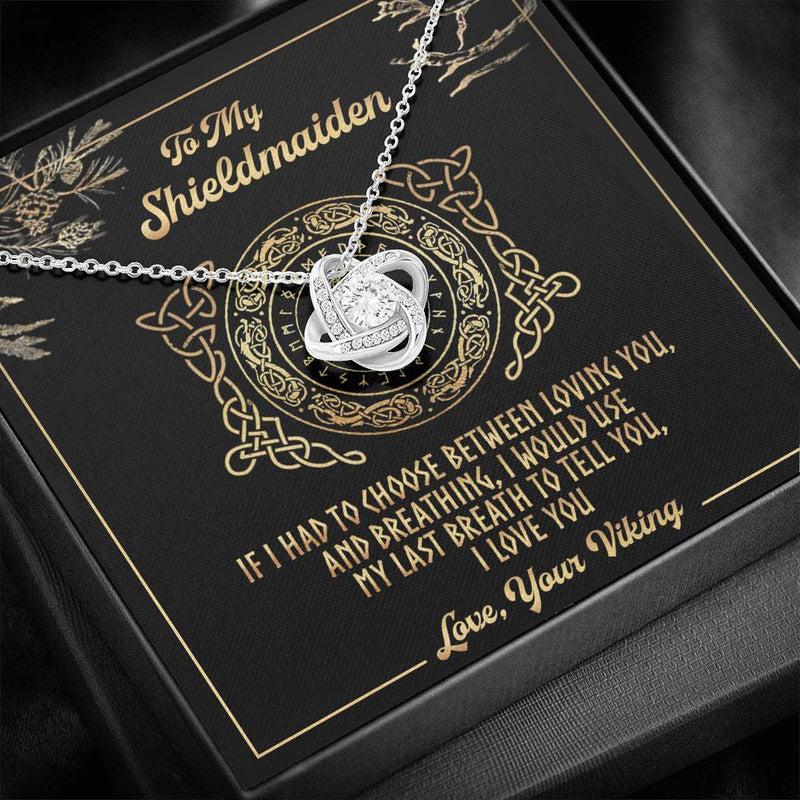 To My Shielmaiden Love Knot Necklace