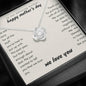 Mom Thanks For Putting Up With Us Love Knot Necklace | Mother's Day Gift for our mom
