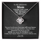 Funny To My Mom Gift Love Knot Necklace | Funny Mothers Day Message Card | Gift for Mother's Birthday