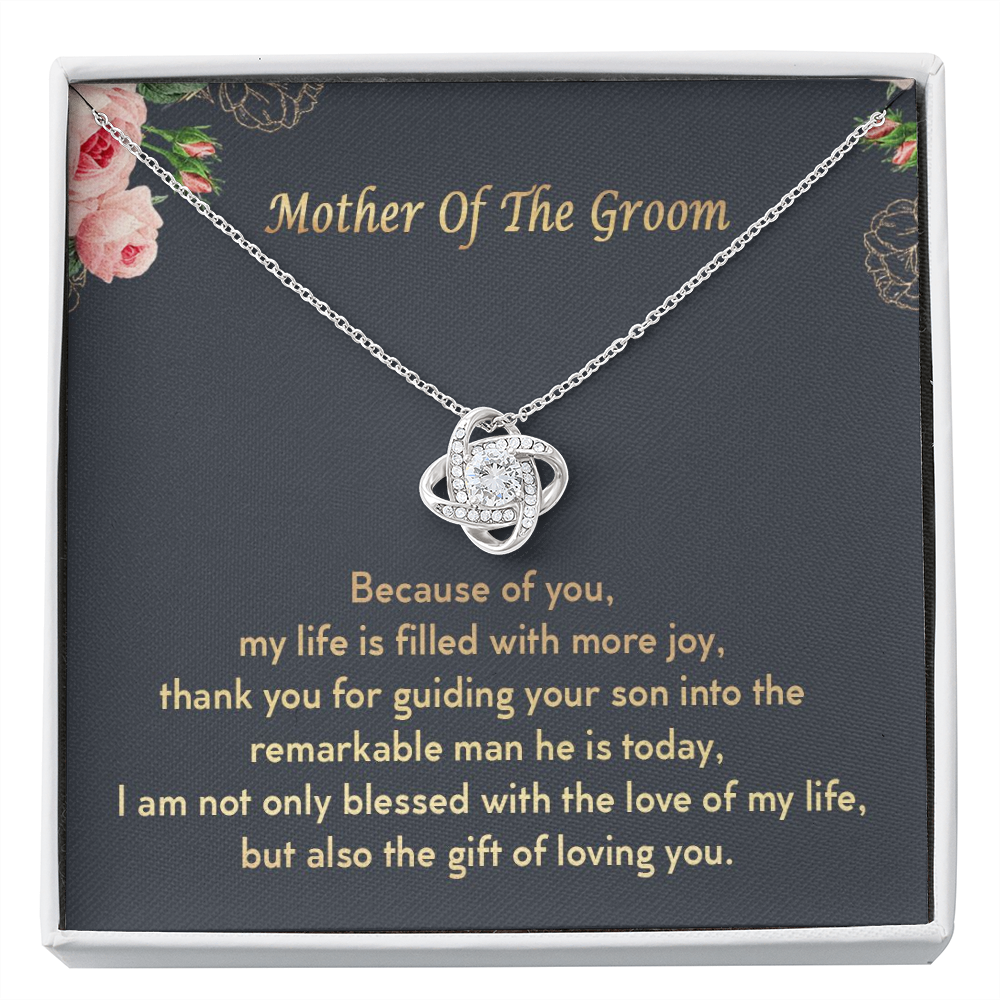 Mother Of The Groom Thank You For Guiding Your Son Love Knot Necklace | Mother In Law Gift |  Bride to Mother In Law Gift