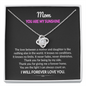 Mom You Are My Sunshine Love Knot Necklace | Gift to Mom from Daughter |  Christmas, Birthday, & Mother's Day Gift to Mom