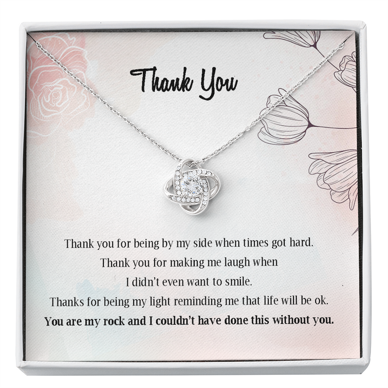 Thank You For Being My Rock Love Knot Necklace | Thank you gift, Gift for friend, Best friend gift, Best friend necklace