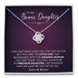 To My Bonus Daughter You Are My Biggest Achievement Love Knot Necklace | Bonus Daughter Birthday, Christmas, Graduation Gift