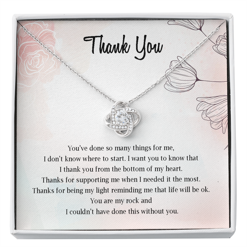 Thank You From The Bottom Of My Heart Love Knot Necklace | Thank you gift, Gift for friend, Best friend gift, Best friend necklace