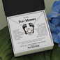 To My Dear Mommy Snuggled In Your Tummy Love Knot Necklace, Gift for New Mom, Mother's Day Gift