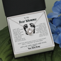 To My Dear Mommy From Tiny Bump Love Knot Necklace, Gift for New Mom, Mother's Day Gift