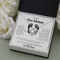 To My Dear Mommy Snuggled In Your Tummy Love Knot Necklace, Gift for New Mom, Mother's Day Gift