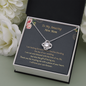 To My Amazing New Mom Thank You For Trusting Me Love Knot Necklace | Mother In Law Gift | Bride to Mother In Law Gift