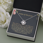 Mother Of The Groom I Will Love Your Son Forever Love Knot Necklace | Mother In Law Gift | Bride to Mother In Law Gift