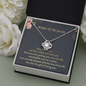 Mother Of The Groom Thank You For Guiding Your Son Love Knot Necklace | Mother In Law Gift |  Bride to Mother In Law Gift