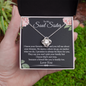 To My Soul Sister A Friend Like You Is Family Love Knot Necklace | Unbiological Sister Necklace, Bonus Sister Gift | Gift for Bestie, Best Friend Gift