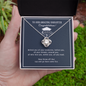 To Our Amazing Daughter Congratulations Love Knot Necklace, Gift for Graduation, Mom & Dad Graduation Gift