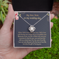 To My New Mom On My Wedding Day I Promise To Cherish Your Son Love Knot Necklace | Mother In Law Gift | Bride to Mother In Law Gift