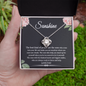 The Best Kind Of People Make You See Sunshine Love Knot Necklace | Unbiological Sister Necklace, Bonus Sister Gift | Gift for Bestie, Best Friend Gift
