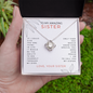 To My Amazing Sister Love Knot Necklace | Gift for Big Sister Gift | Sister Birthday, Graduation, Christmas Gift