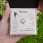 To My Niece, Live Your Dreams Love Knot Necklace | Gift for Niece from Aunt | Niece Birthday, Graduation, Christmas Present