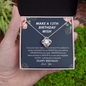 Make a 13th Birthday Wish Teenager Love Knot Necklace, 13th Birthday Gift, Thirteenth Birthday Necklace
