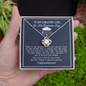 To My Gorgeous Girl Love Knot Necklace, Gift for Graduation, Daughter/Niece Graduation Gift