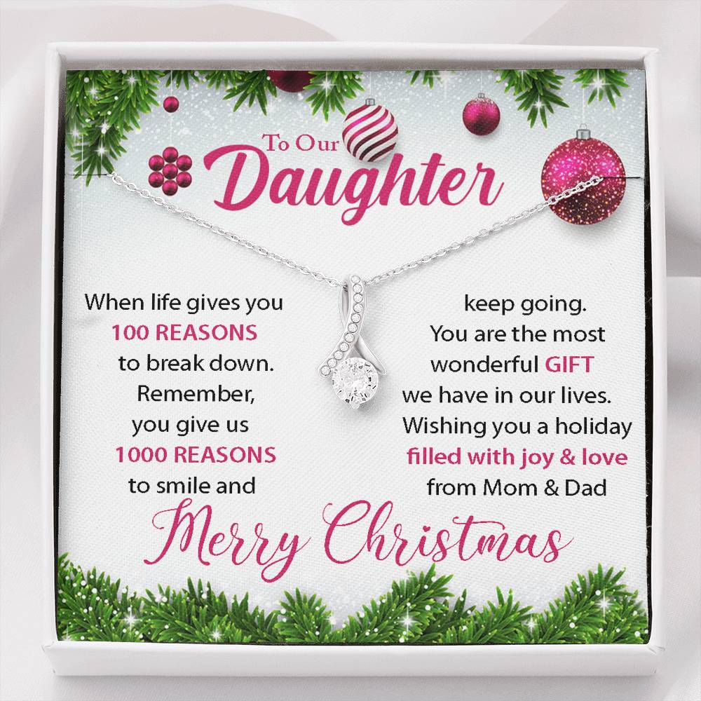 To Our Daughter, Wishing You A Merry Christmas Knot Necklace