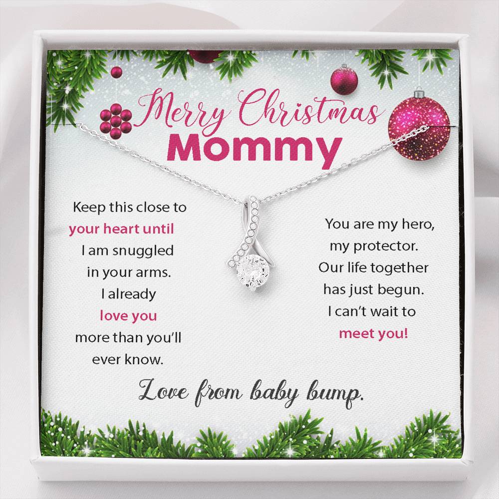 Mommy To Be Merry Christmas Necklace From Baby Bump