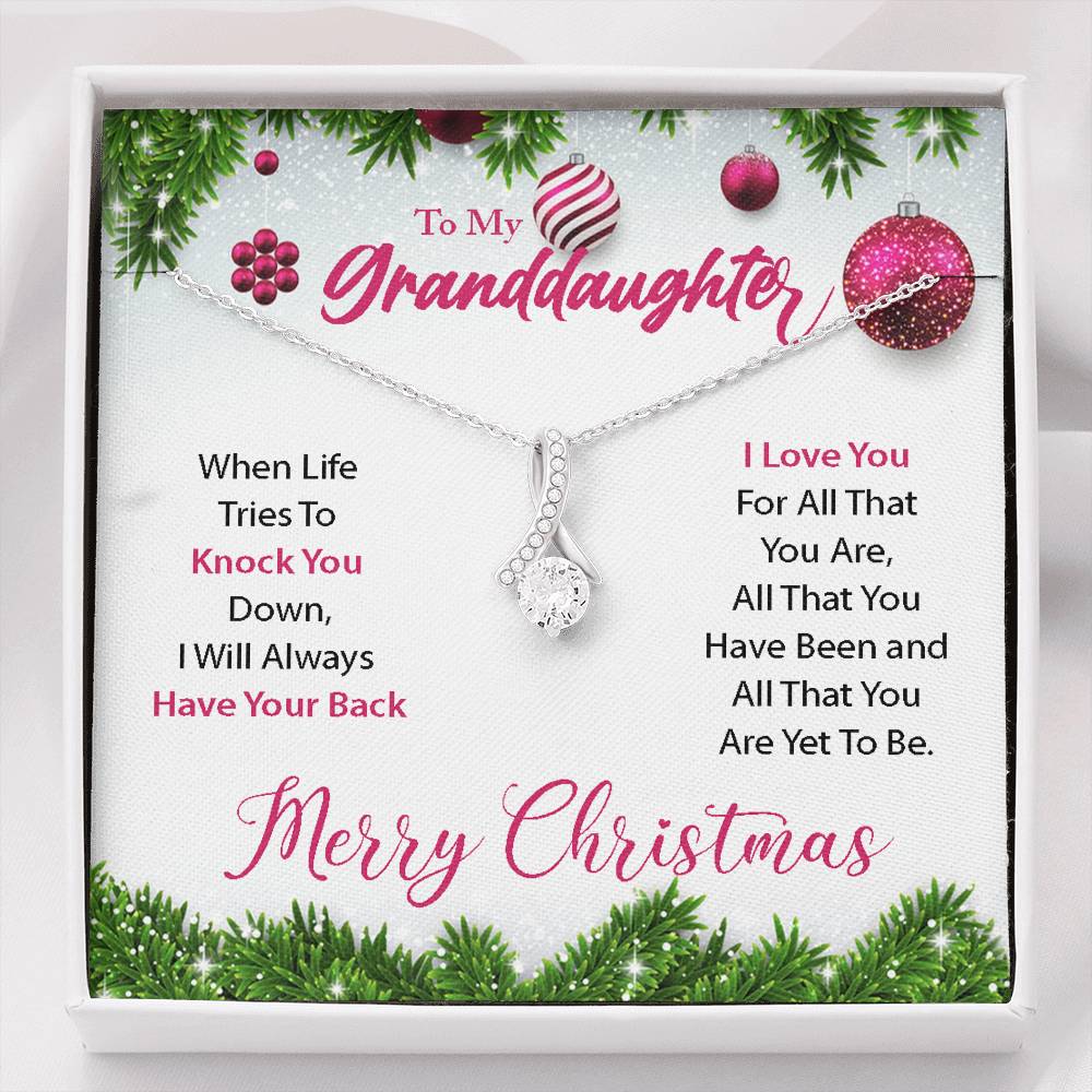 To My Granddaughter, I Will Always Have Your Back Necklace