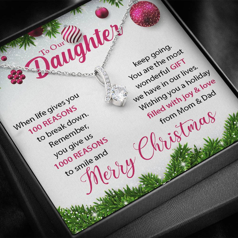 To Our Daughter, Wishing You A Merry Christmas Knot Necklace
