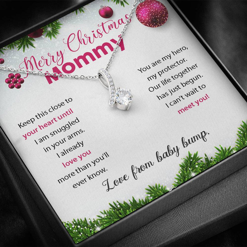 Mommy To Be Merry Christmas Necklace From Baby Bump