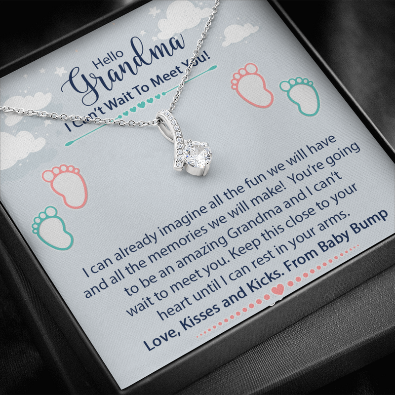 To my Future Grandma Alluring Beauty Necklace| First Time Grandma Gift| Gift for New Grandma| Cant Wait to Meet You Gift from Pregnant Daughter, Daughter-in-law