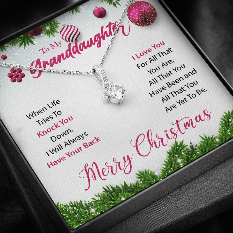 To My Granddaughter, I Will Always Have Your Back Necklace