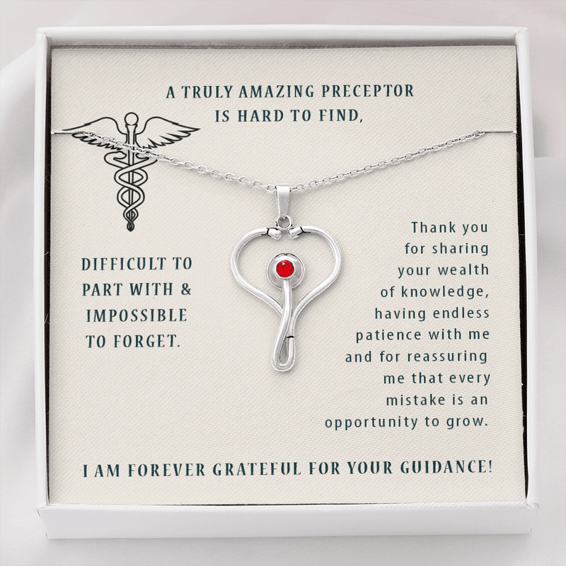 Preceptor Thank You Stethoscope Necklace Gift | Doctor, Nurse preceptor Gift | Nursing, Pre-Med Thank You Gift