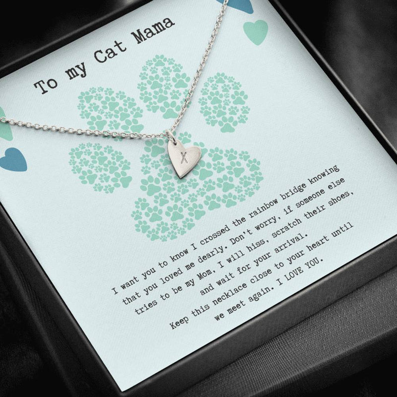 To My Cat Mama, Until We Meet Again Necklace | Loss of Cat memorial necklace | Cat loss gift | Male Cat Pet Loss