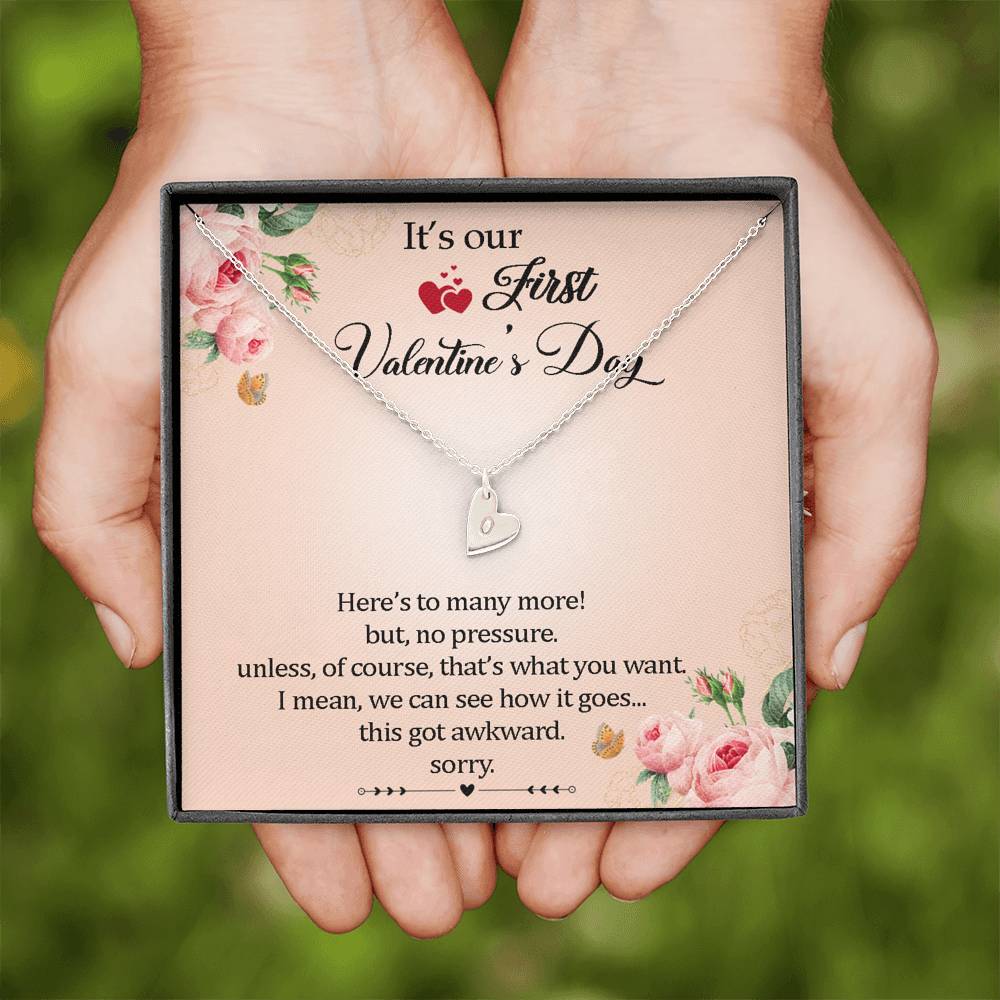 It's Our First Valentine's Day Sweetest Engraved Hearts | Valentine Day's Gift For Girlfriend