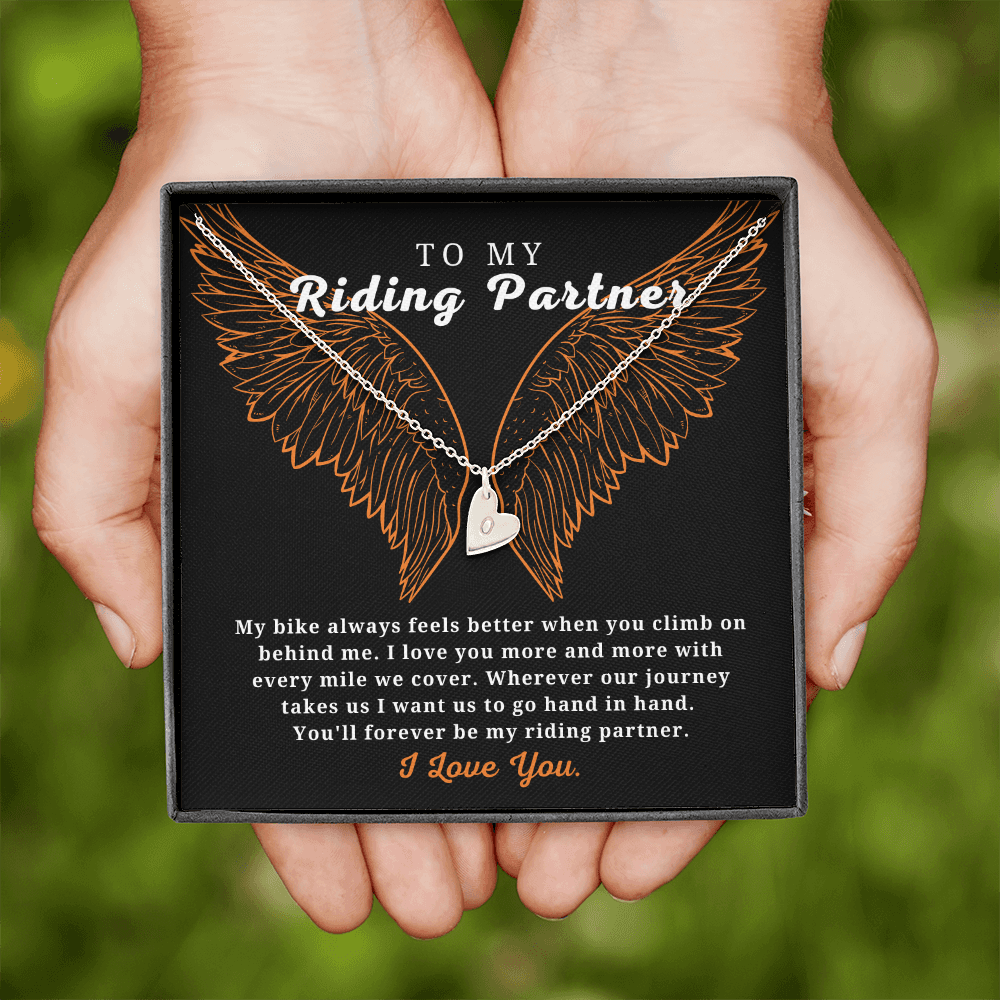 To My Riding Partner Harley Davidson Lovers Personalized Necklace Gift, Bikers Motorcycle Gifts For Women