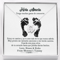 Personalized Hola Abuela Sweetest Hearts Necklace | Pregnancy Reveal Gift for a New Grandma | From Mommy's Tummy