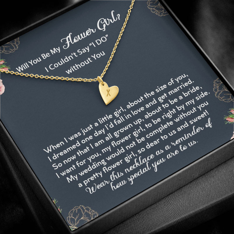 Will You Be My Flower Girl? Personalized Flower Girl Gift Necklace, Flower Girl Necklace, Flower Girl Custom Gift, Flower Girl Proposal Thank You Flower Girl Necklace and Card