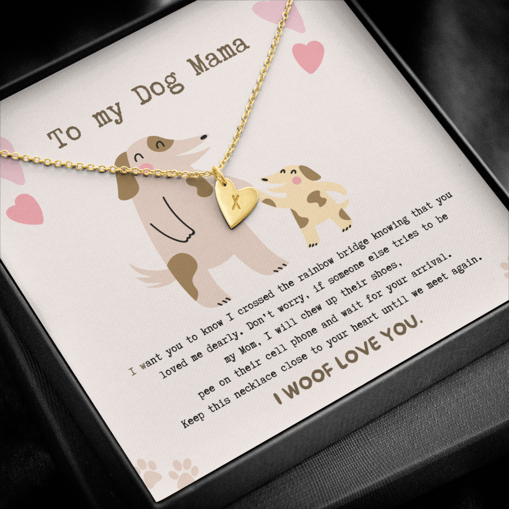 To My Dog Mama Personalized Sweetest Hearts Necklace | Until We Meet Again Necklace | Loss of Dog memorial | Dog loss gifts | Rainbow Bridge Dog | Pet sympathy gift
