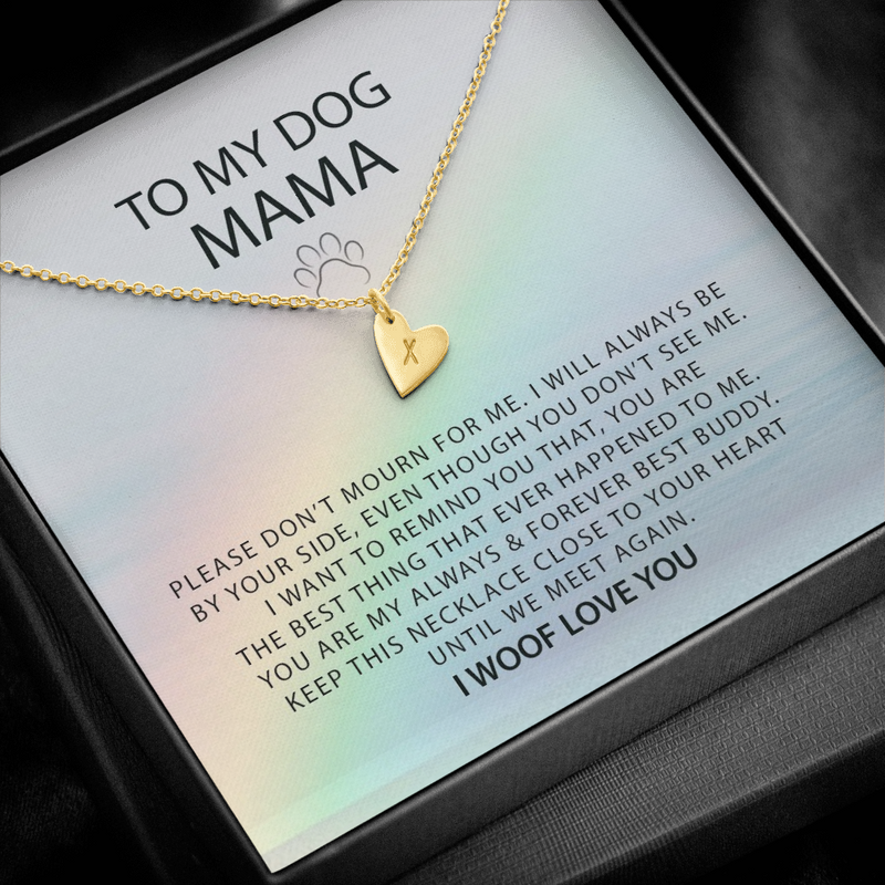 To My Dog Mama I Will Always Be By Your Side | Personalized Rainbow Bridge Dog Necklace | Loss of Dog Memorial Gift | Dog Loss Gift | Pet Memorial Necklace Gift
