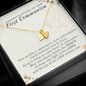 Personalized First Communion Heart Necklace | First Communion Gift Girl | First Holy Communion - Gift for Daughter, Goddaughter, Granddaughter