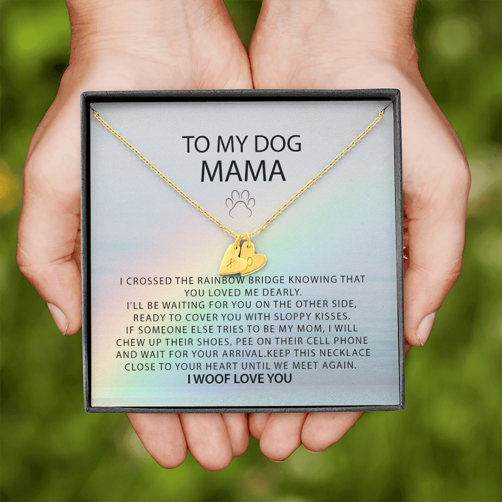 To My Dog Mama I Woof Love You | Personalized Rainbow Bridge Dog Necklace | Loss of Dog Memorial Gift | Dog Loss Gift | Pet Memorial Necklace Gift
