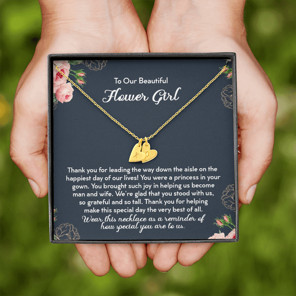 To Our Beautiful Flower Girl, Personalized Flower Girl Gift Necklace, Flower Girl Necklace, Flower Girl Custom Gift, Flower Girl Proposal Thank You Flower Girl Necklace and Card