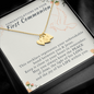 Personalized First Communion Heart Necklace | First Communion Gift Girl | First Holy Communion - Gift for Daughter, Goddaughter, Granddaughter