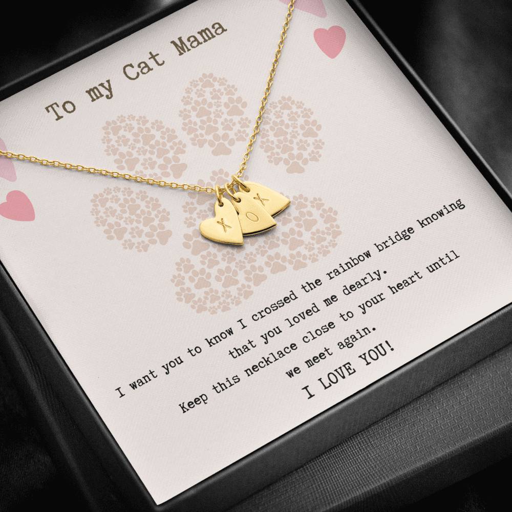 To My Cat Mama, Crossed The Rainbow Bridge Necklace | Loss of Cat memorial necklace | Cat loss gift