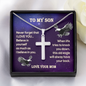 Personalized To My Son Cross Necklace Gift| Gift for Son, from Mom| Believe in Yourself | Motivational Gift for Son| Cross Gift from Mom