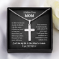 I Miss You Mom Cross Necklace Chain Link | Mom Memorial Necklace | Loss of Mother Gift | Mother Loss Sympathy Gift