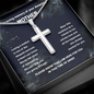 Mom Memorial Cross Necklace Chain Link | Loss of Mother Gift | Mother Loss Sympathy Gift | Mother Memorial Gift
